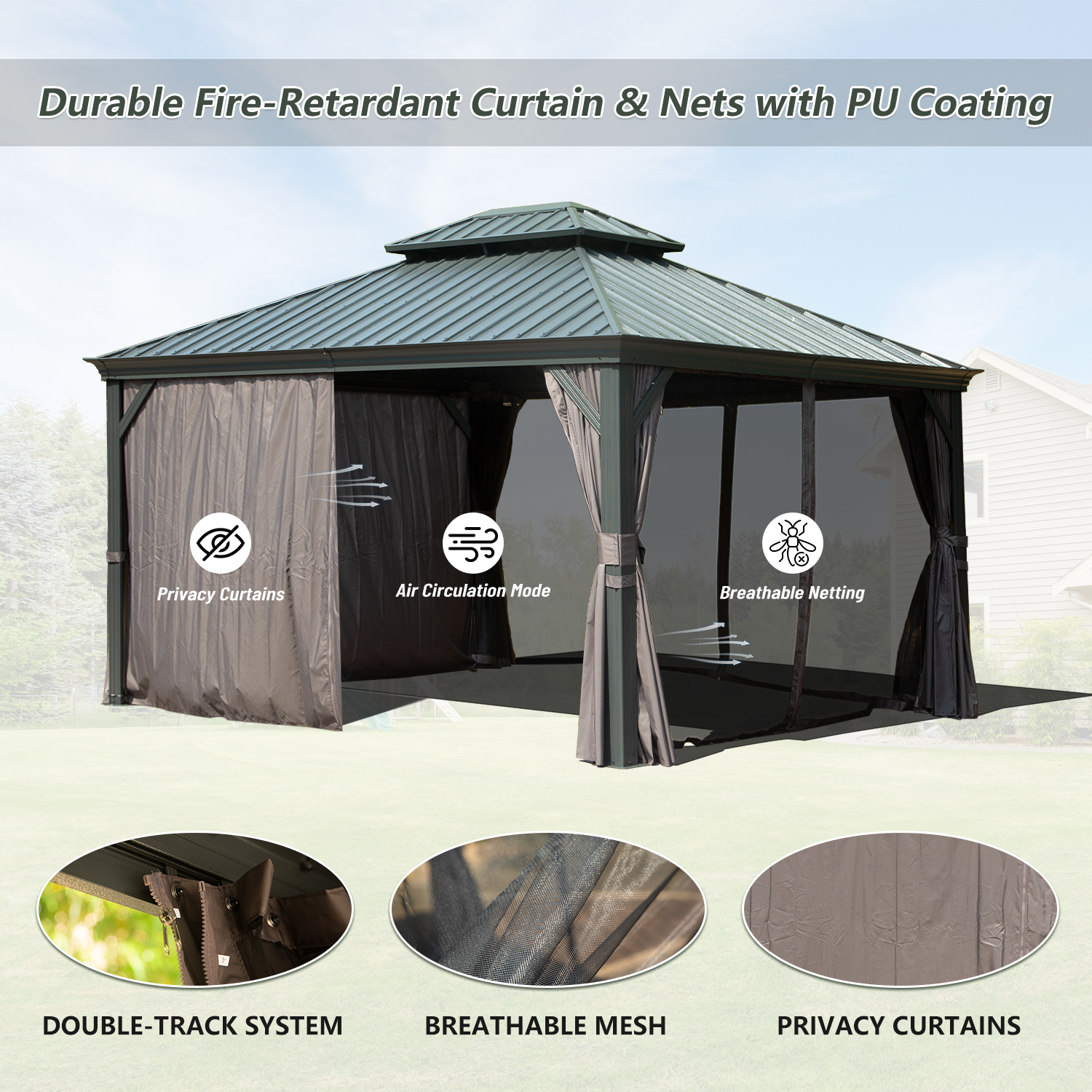 Hardtop Gazebo With Galvanized Steel Roof