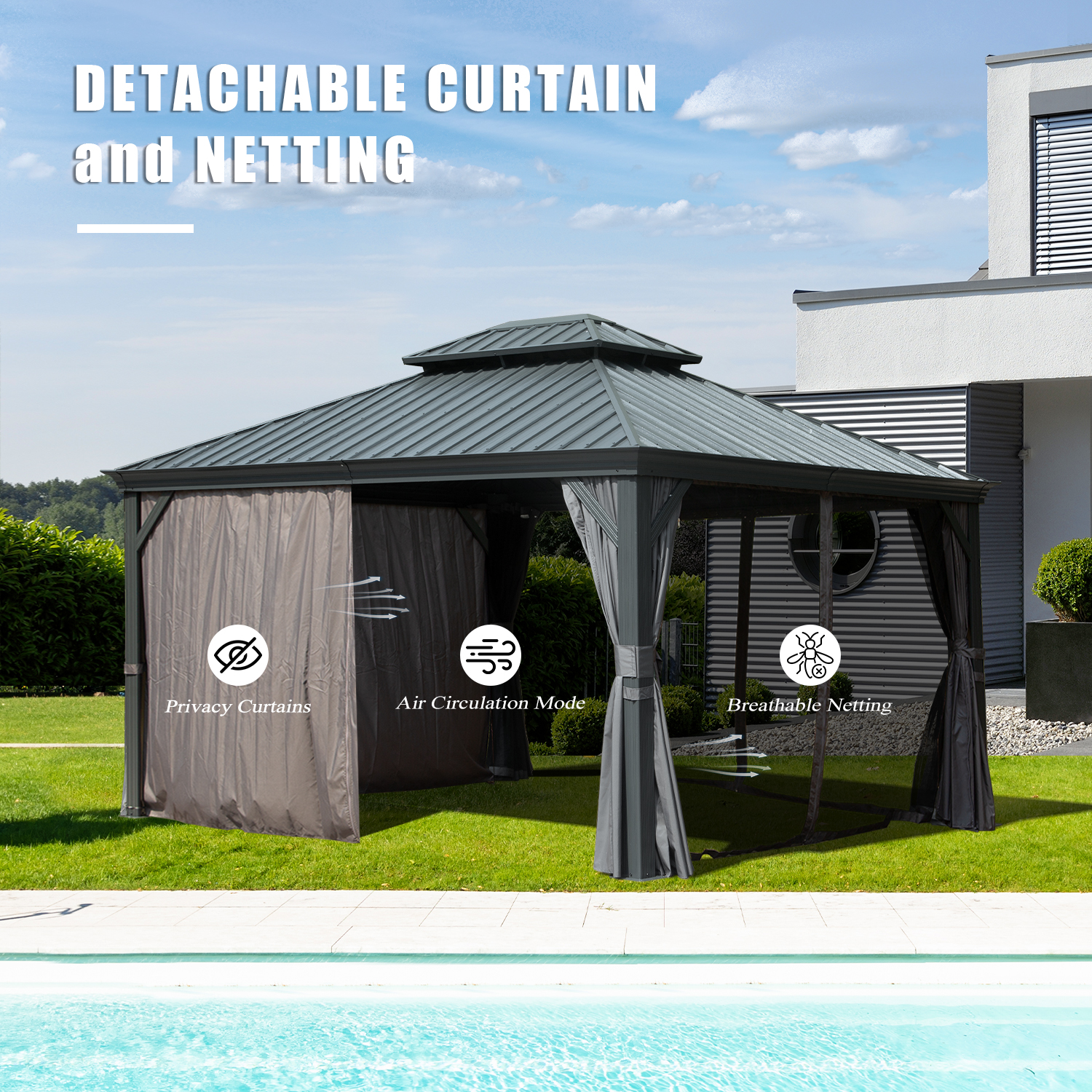 Hardtop Gazebo With Galvanized Steel Roof