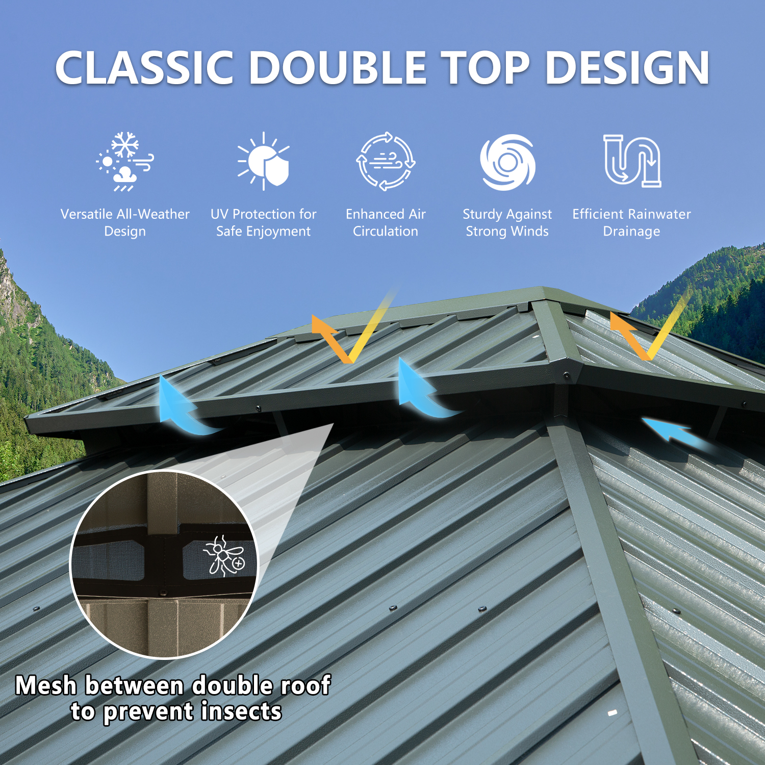 Hardtop Gazebo With Galvanized Steel Roof