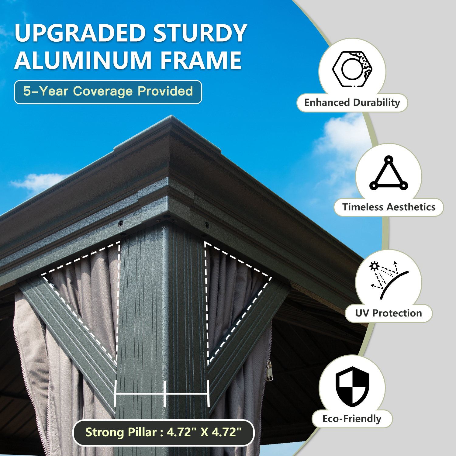 Hardtop Gazebo With Galvanized Steel Roof