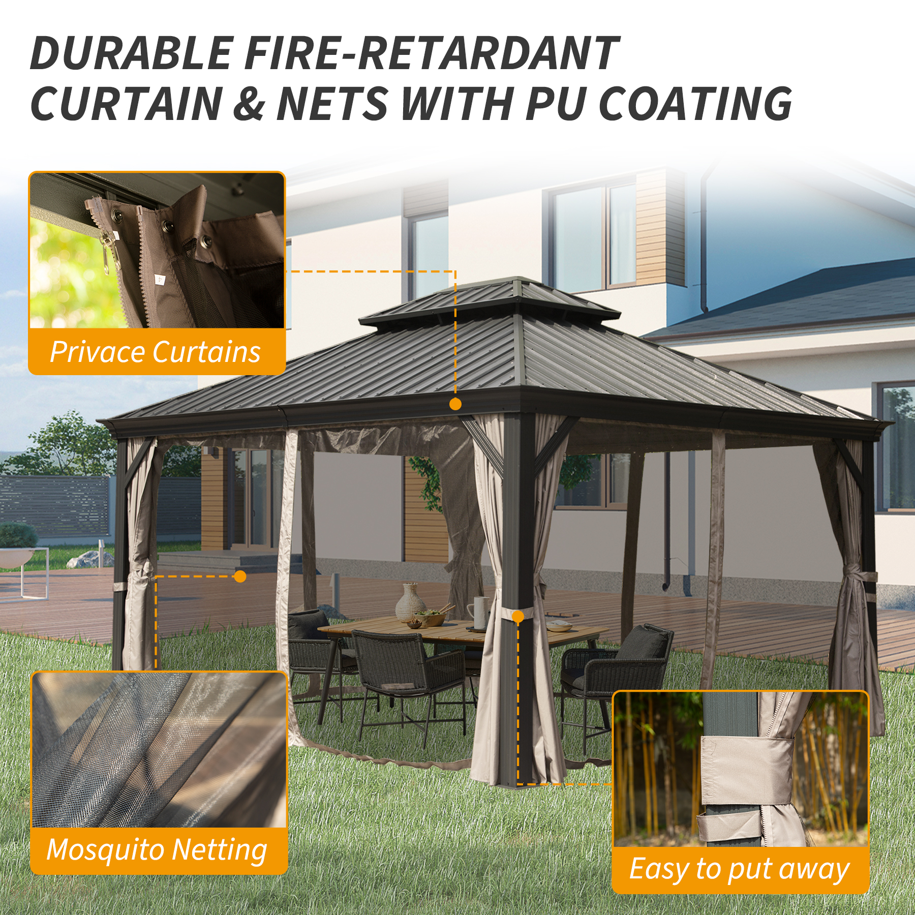 Hardtop Gazebo With Galvanized Steel Roof