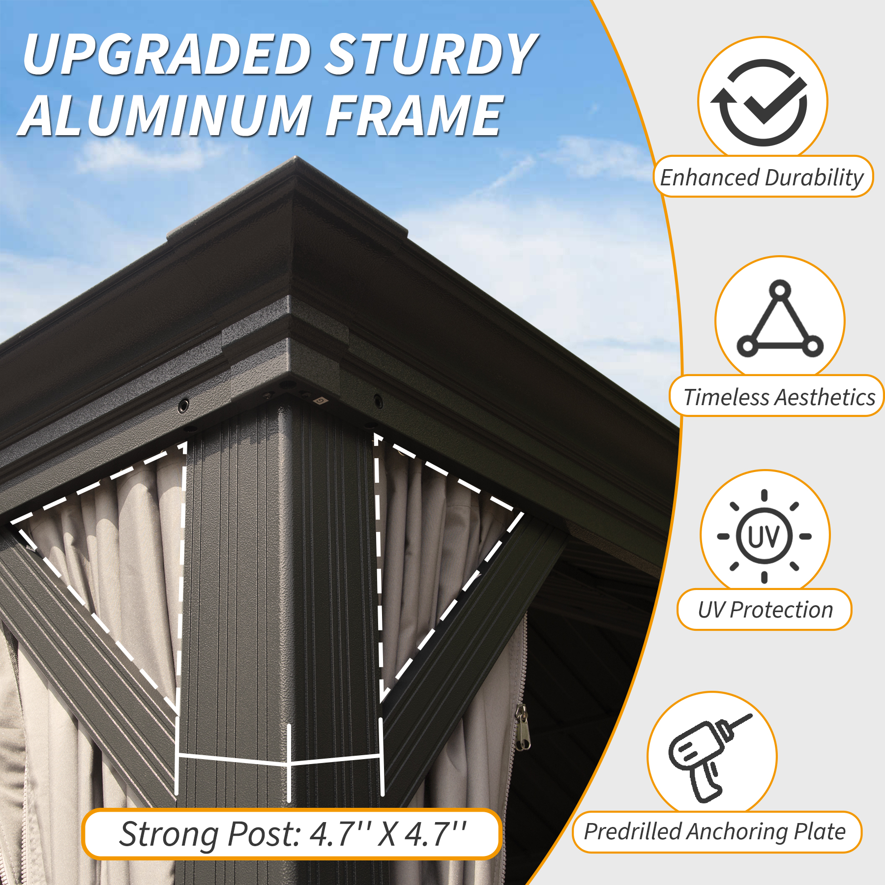 Hardtop Gazebo With Galvanized Steel Roof