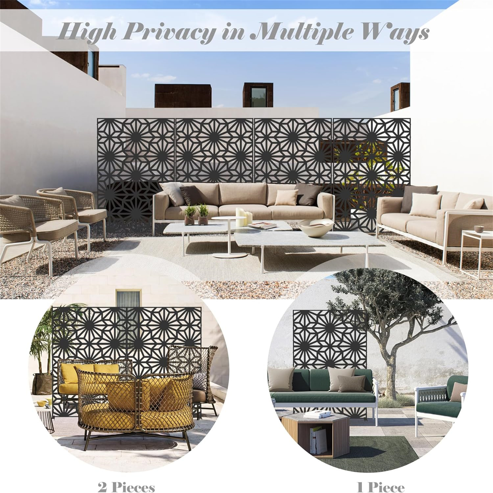 Metal Privacy Screen With Free Standing