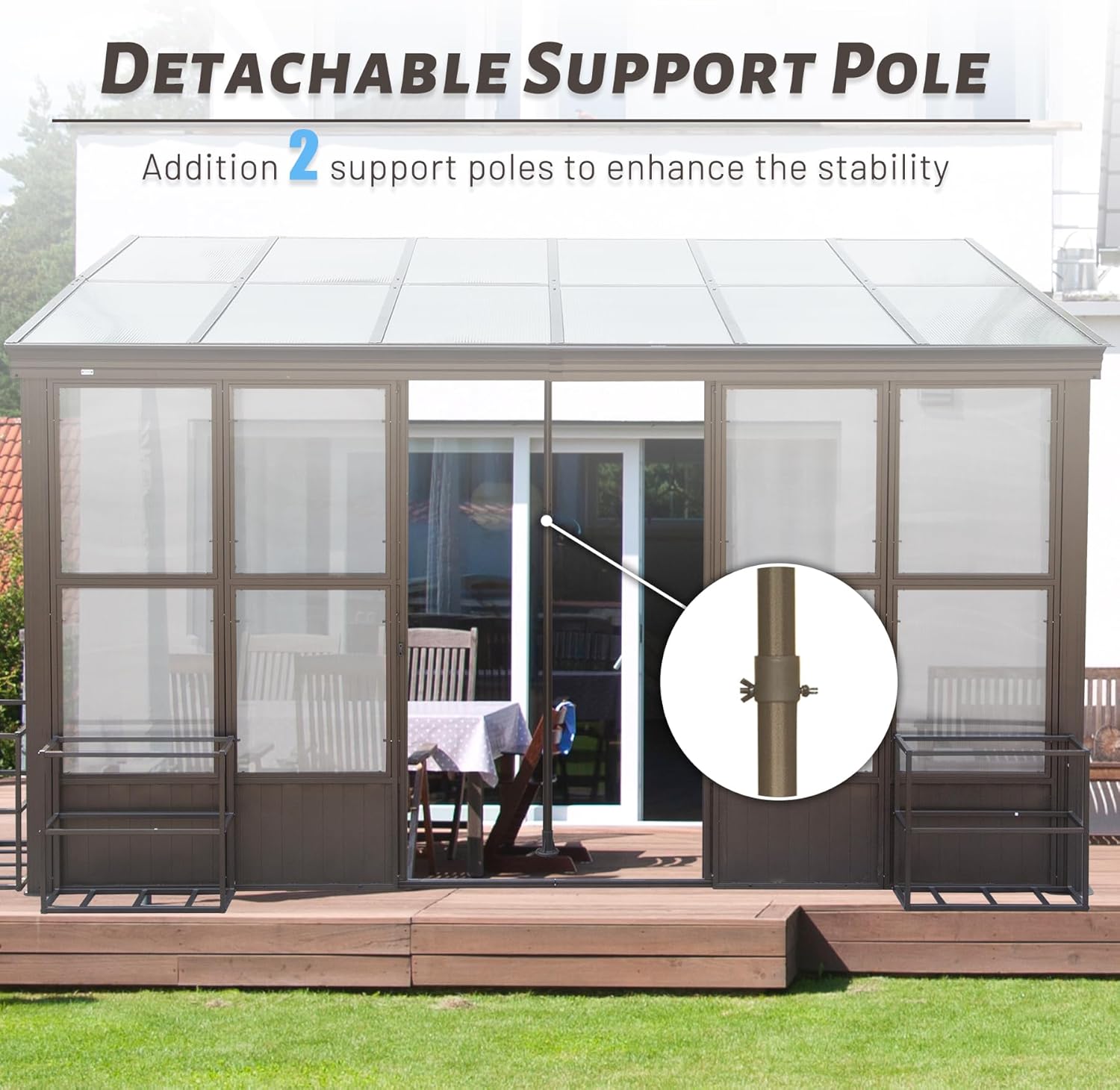 Sunroom, 10x12FT All Season with Detachable Windows