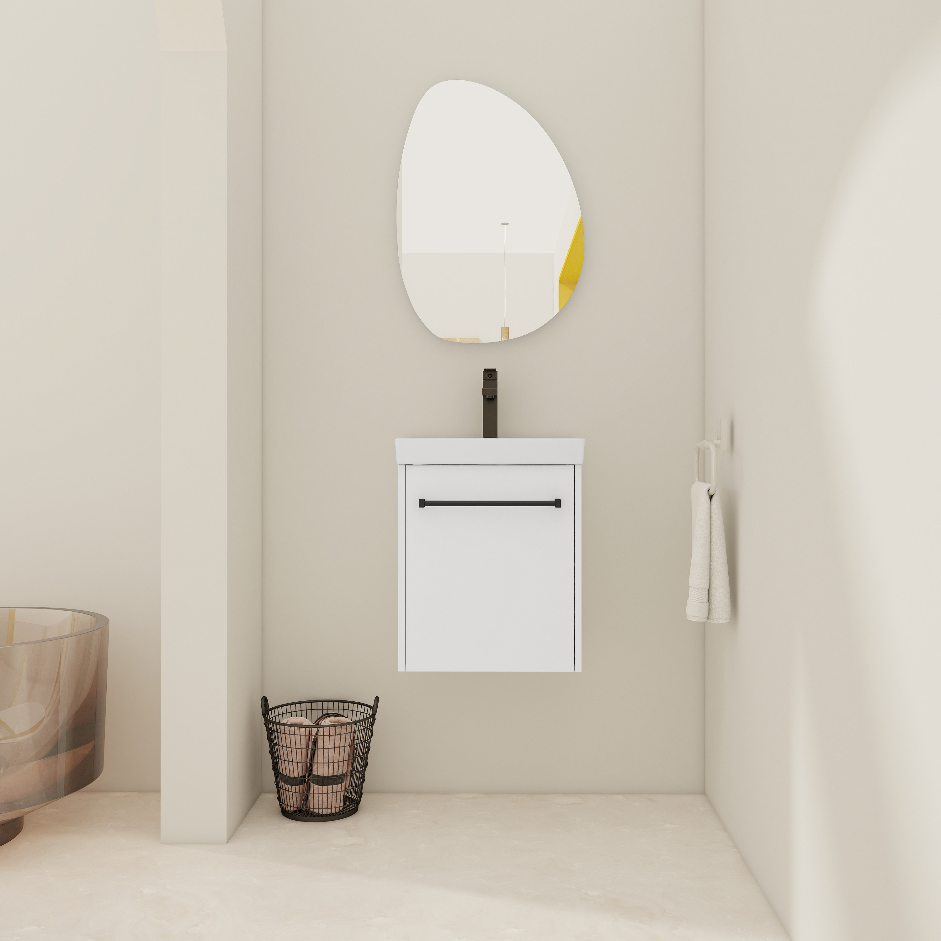 Bathroom Vanity, 18'', Floating, Ceramic