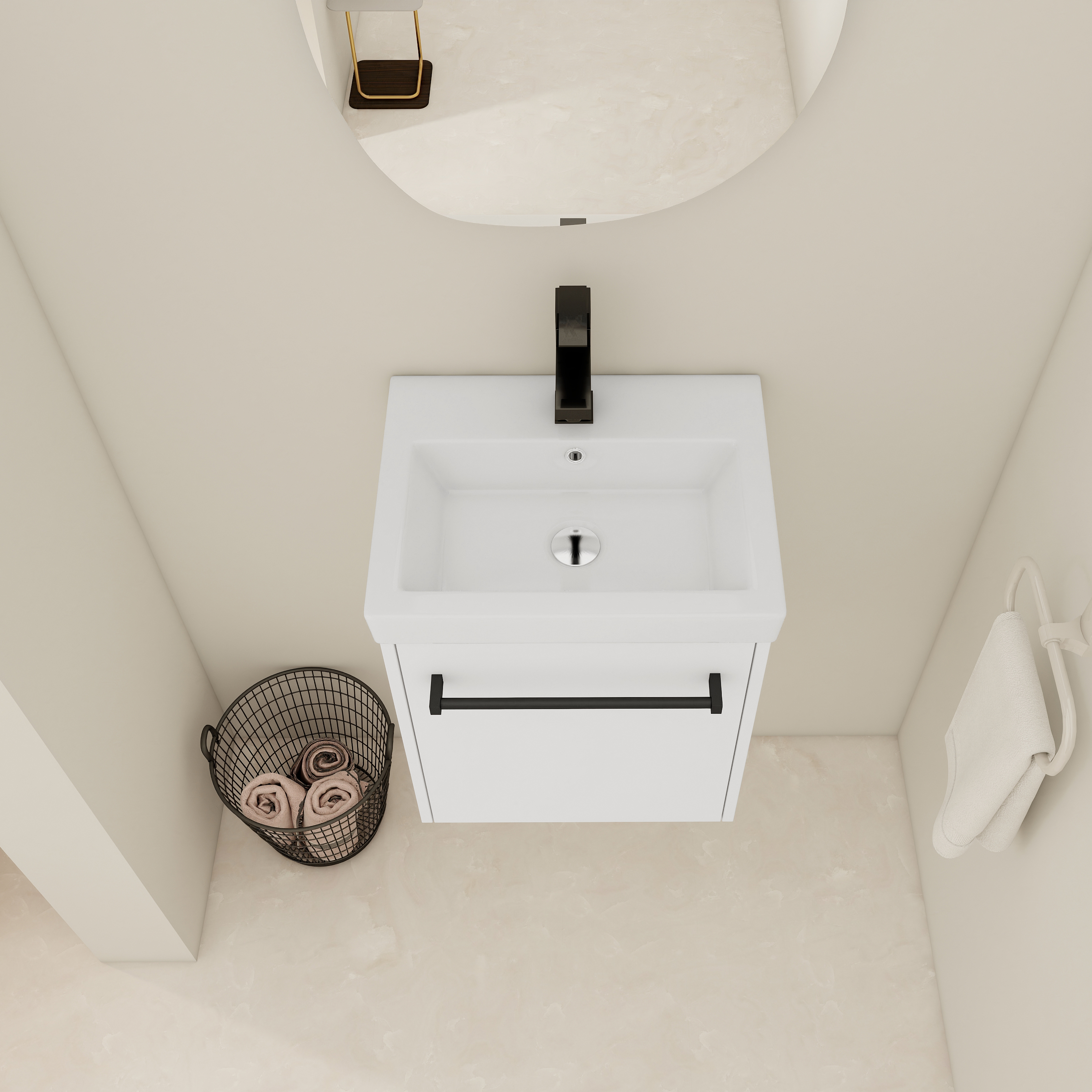 Bathroom Vanity, 18'', Floating, Ceramic
