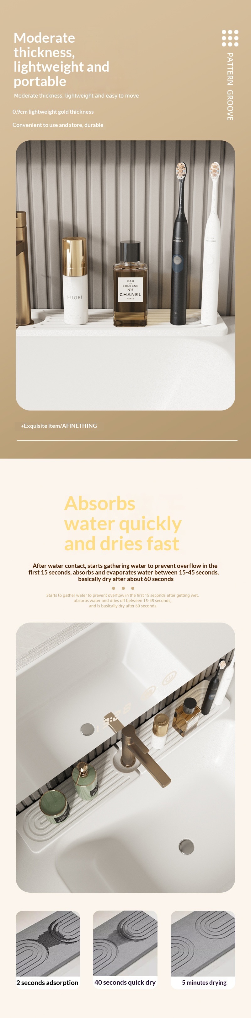 Faucet Shelf Diatomaceous Earth Water-absorbing