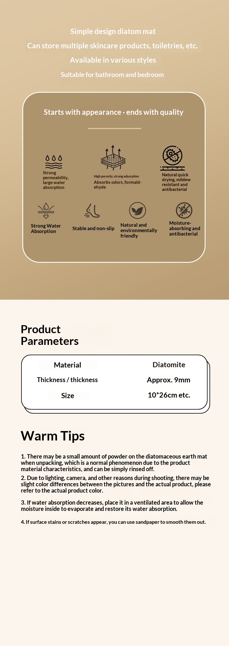 Faucet Shelf Diatomaceous Earth Water-absorbing