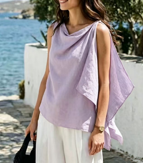 Retro Cotton-linen Top