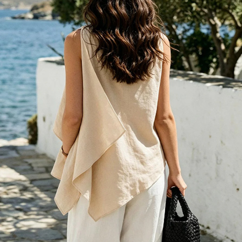 Retro Cotton-linen Top