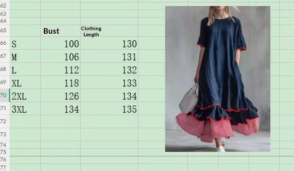 Womens Linen Contrast-striped Dress