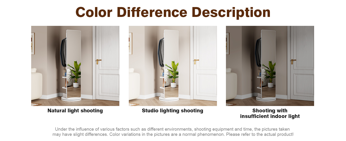 Rotating Full Length Mirror Solid Wood
