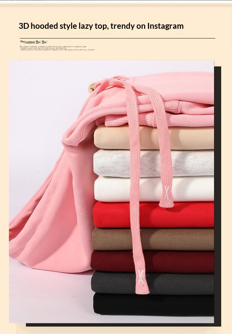 Casual Hooded Sweatshirt Drawstring