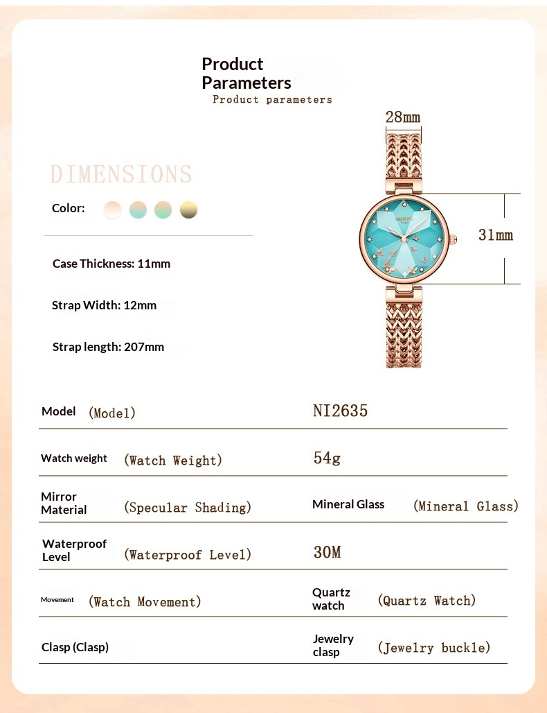 Women's Waterproof Steel Watch