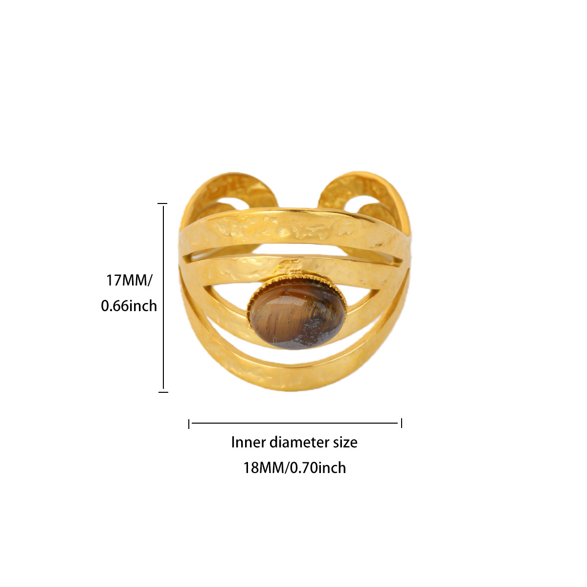 Vintage Ring 18K Gold Plated Stainless Steel