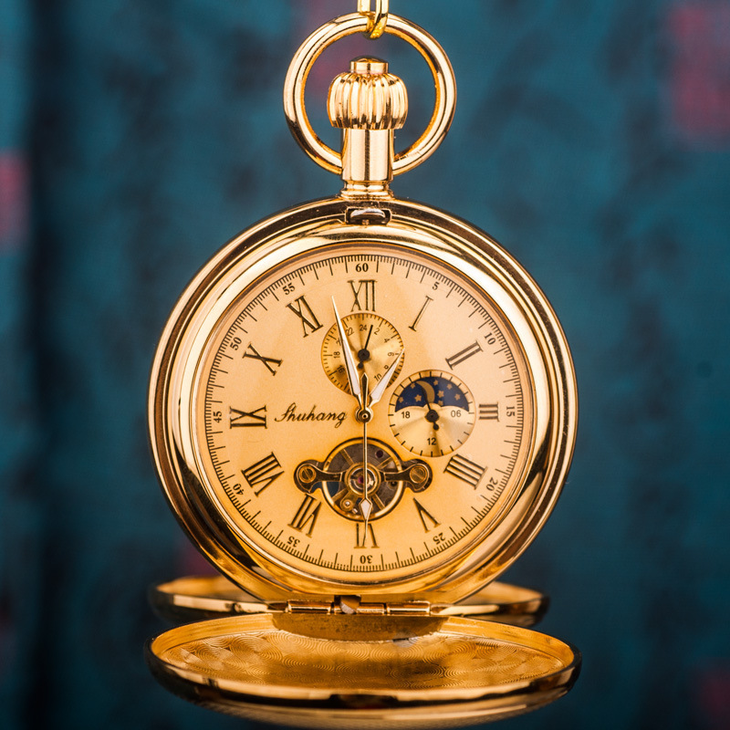 Pure Copper Mechanical Pocket Watch