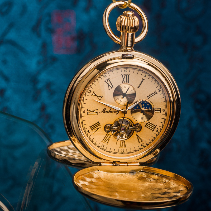 Pure Copper Mechanical Pocket Watch