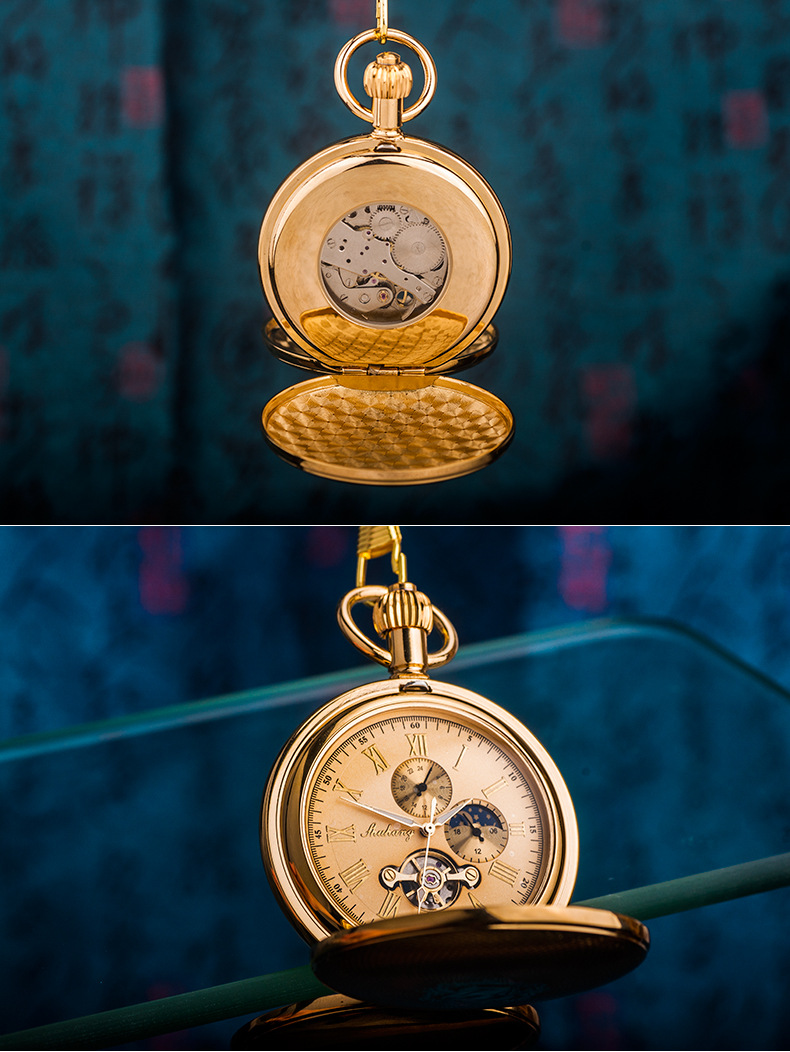Pure Copper Mechanical Pocket Watch