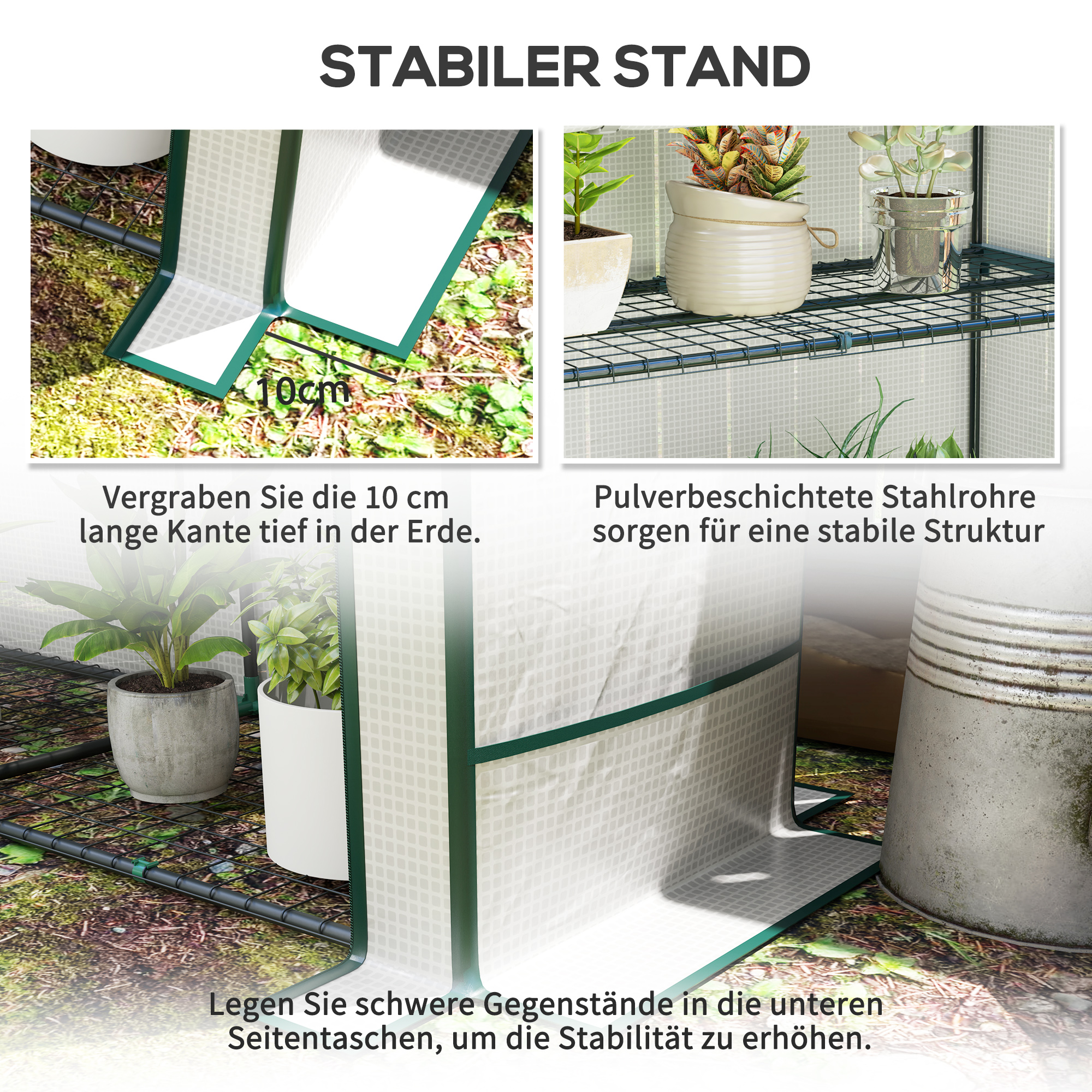 Mini Gewächshaus 3-Ebenen-Regal