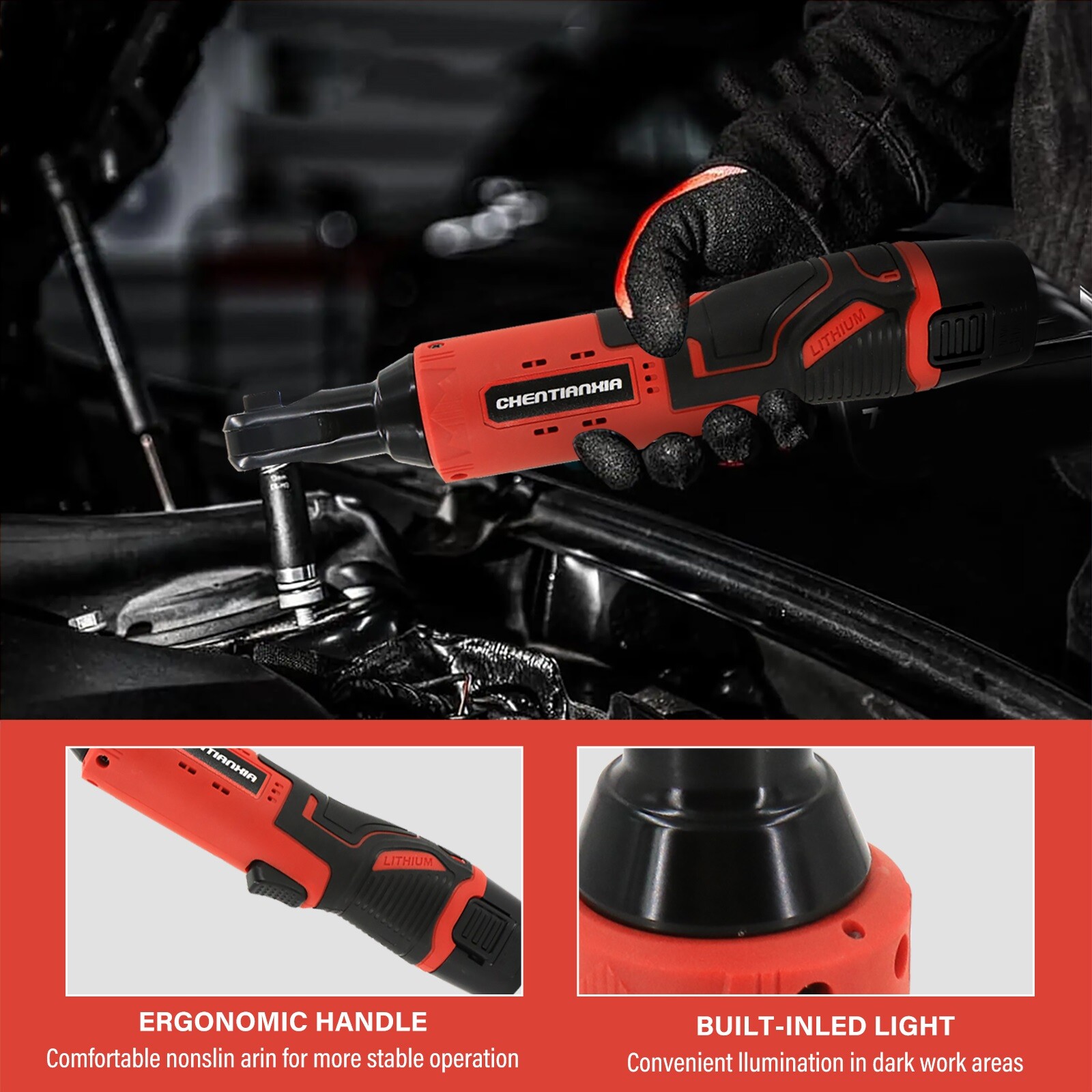 Cordless Electric Power Ratchet Wrench