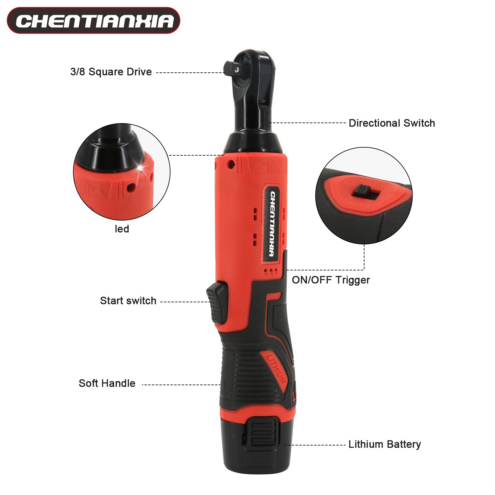 Cordless Electric Power Ratchet Wrench