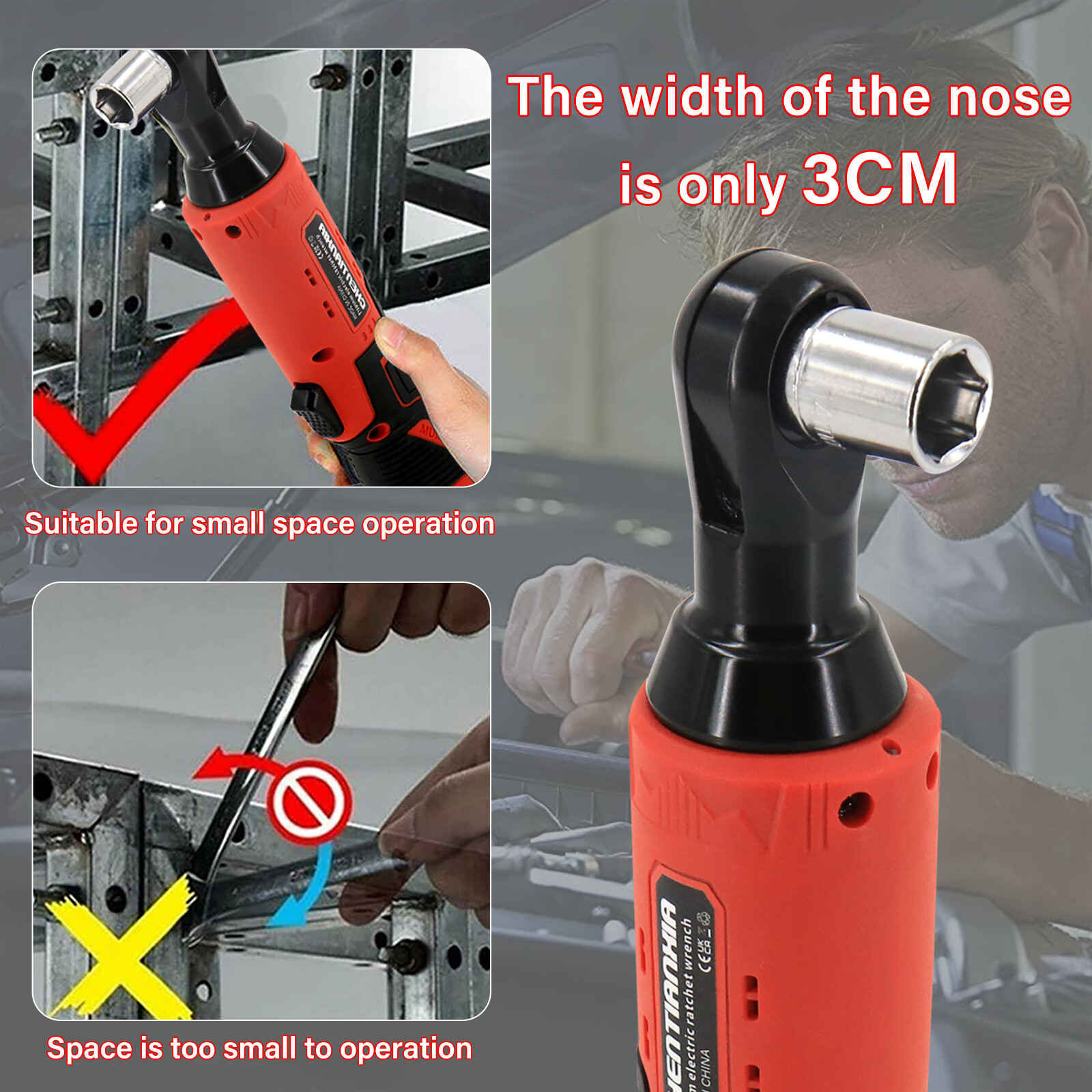 Cordless Electric Power Ratchet Wrench