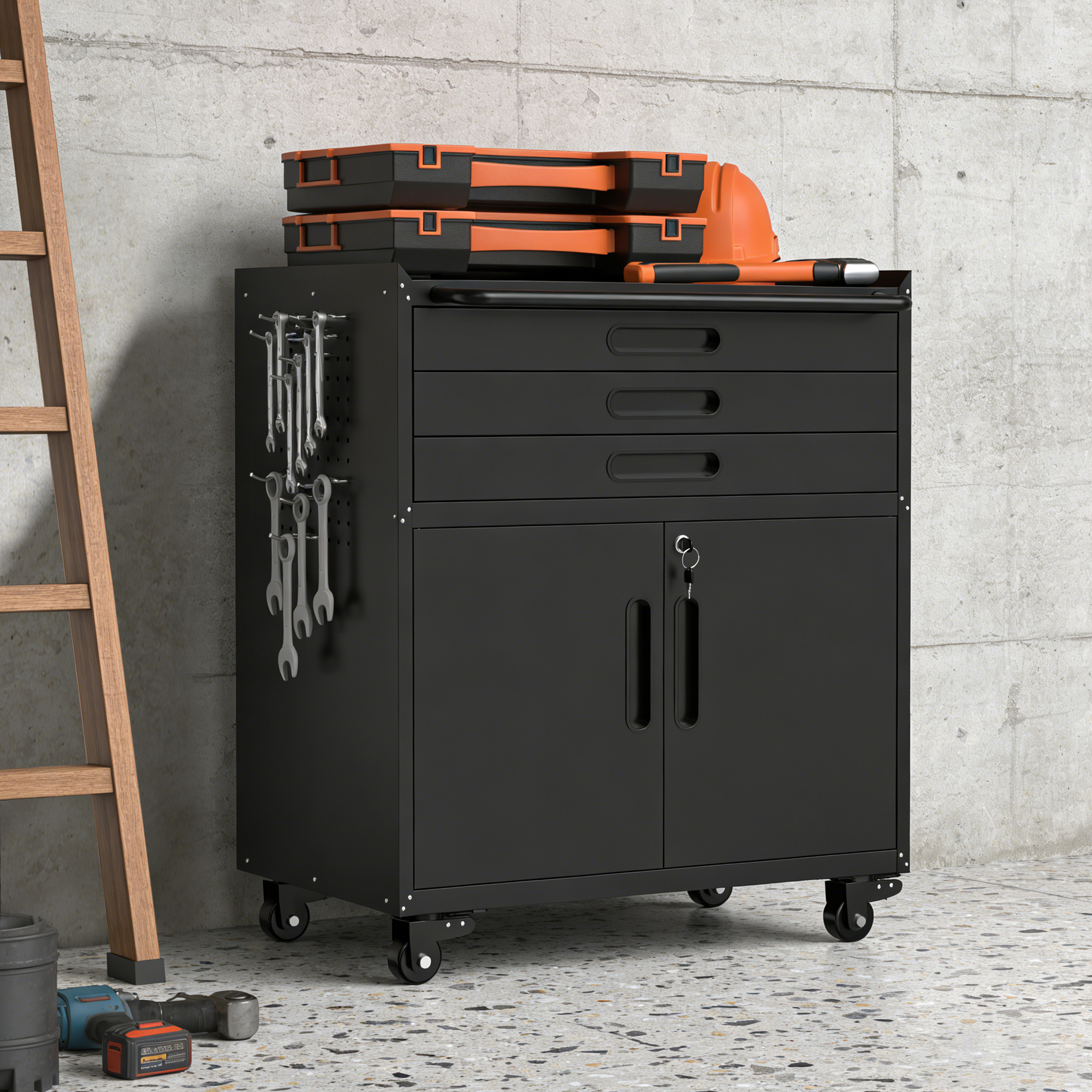 Rolling Metal Tool Cabinet