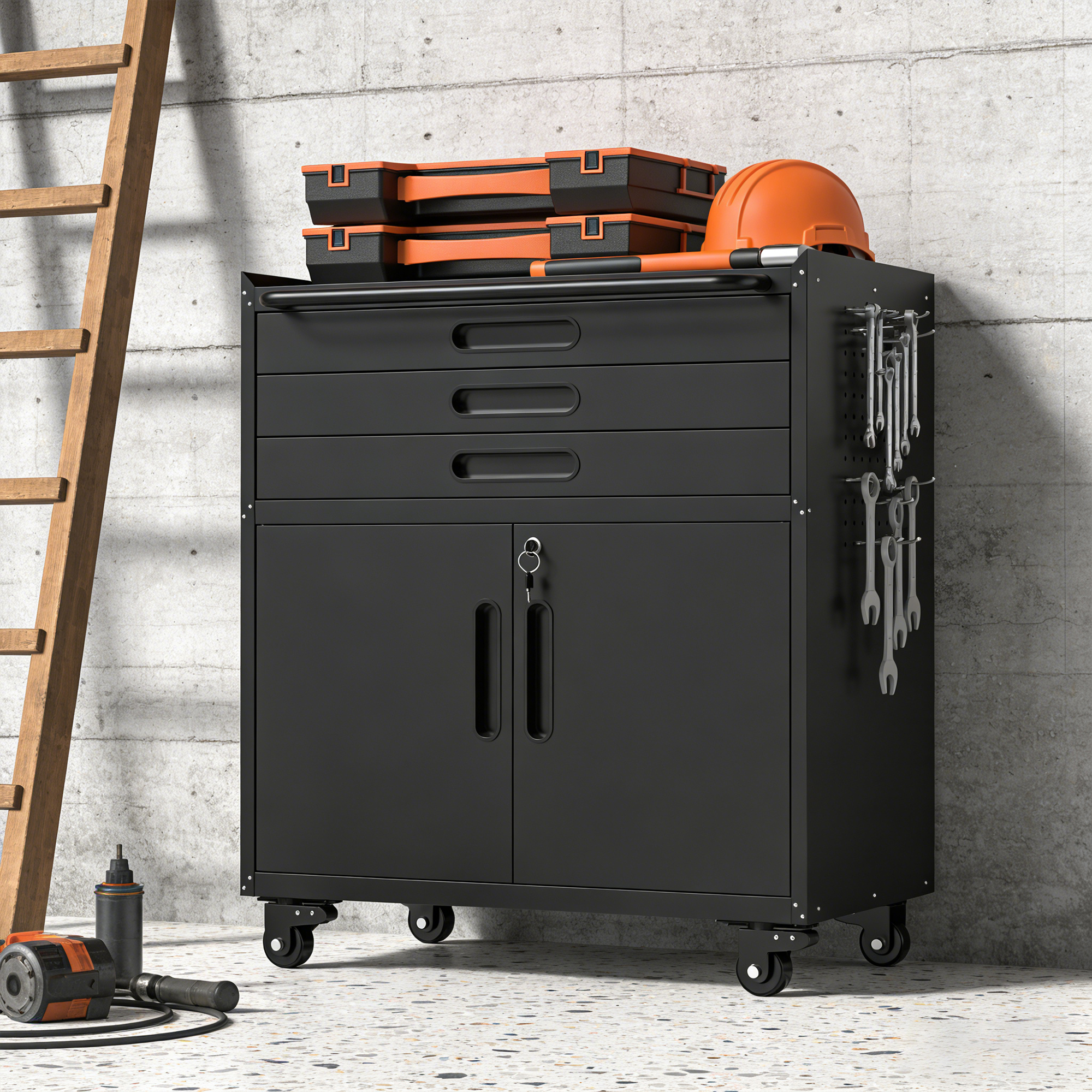Rolling Metal Tool Cabinet