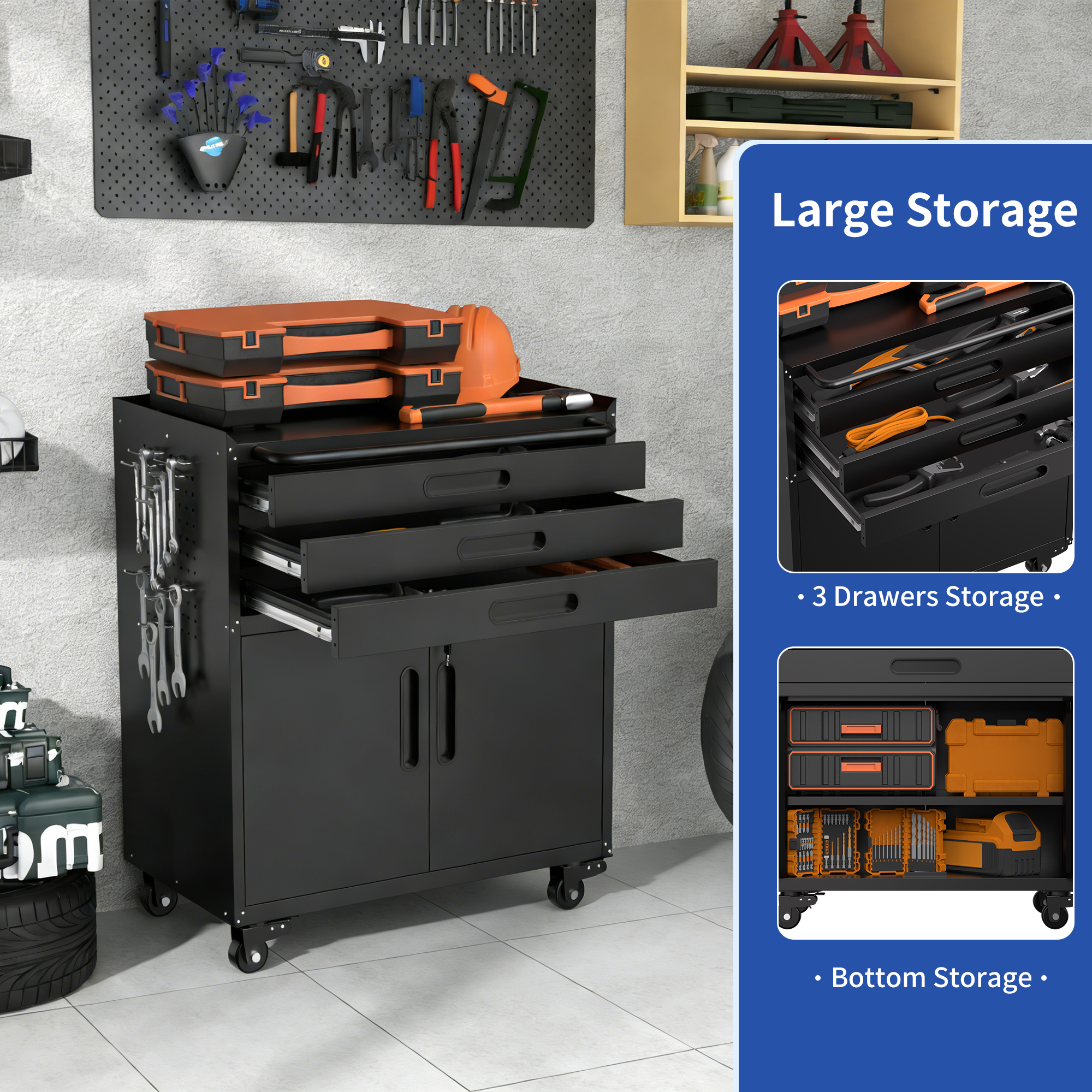 Rolling Metal Tool Cabinet