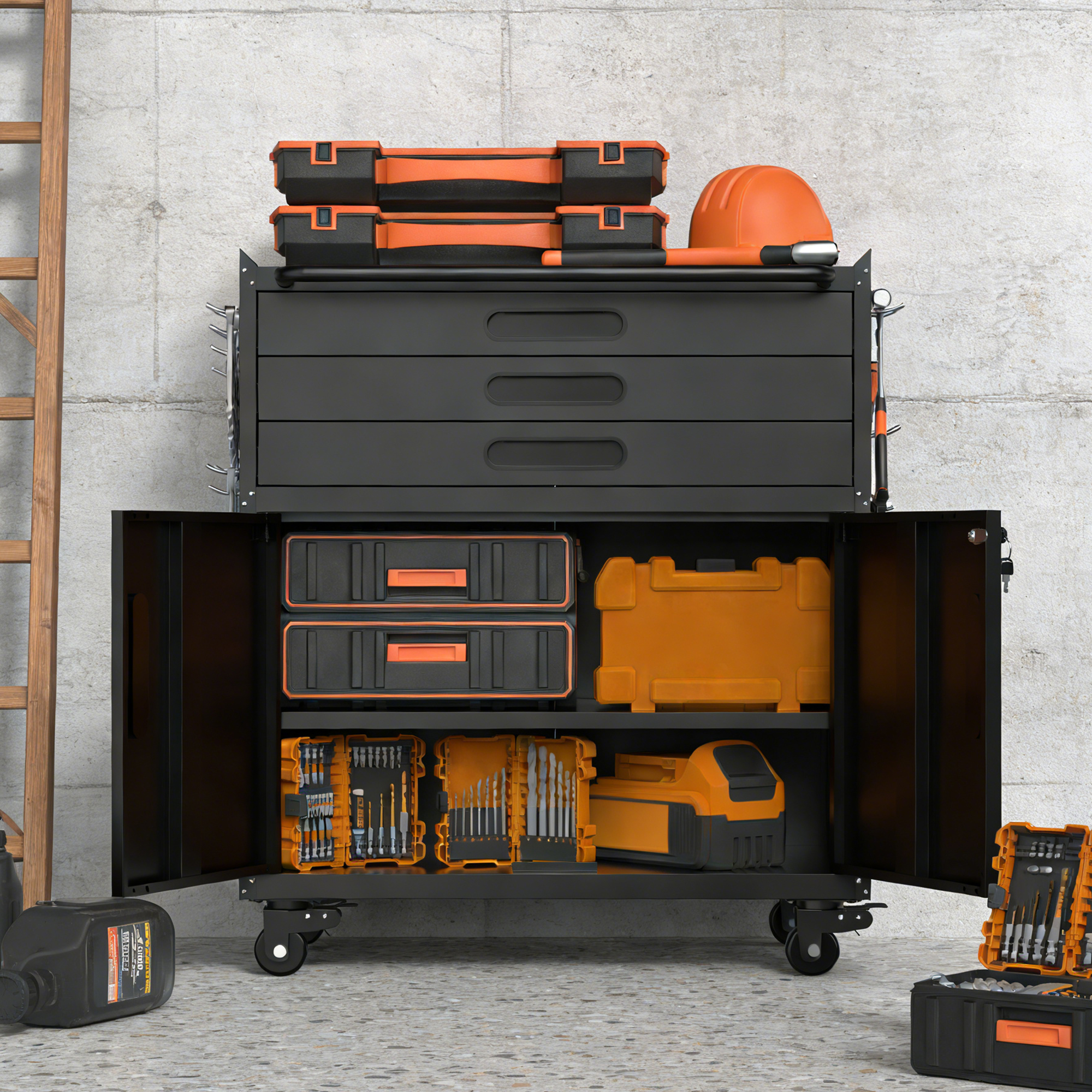 Rolling Metal Tool Cabinet