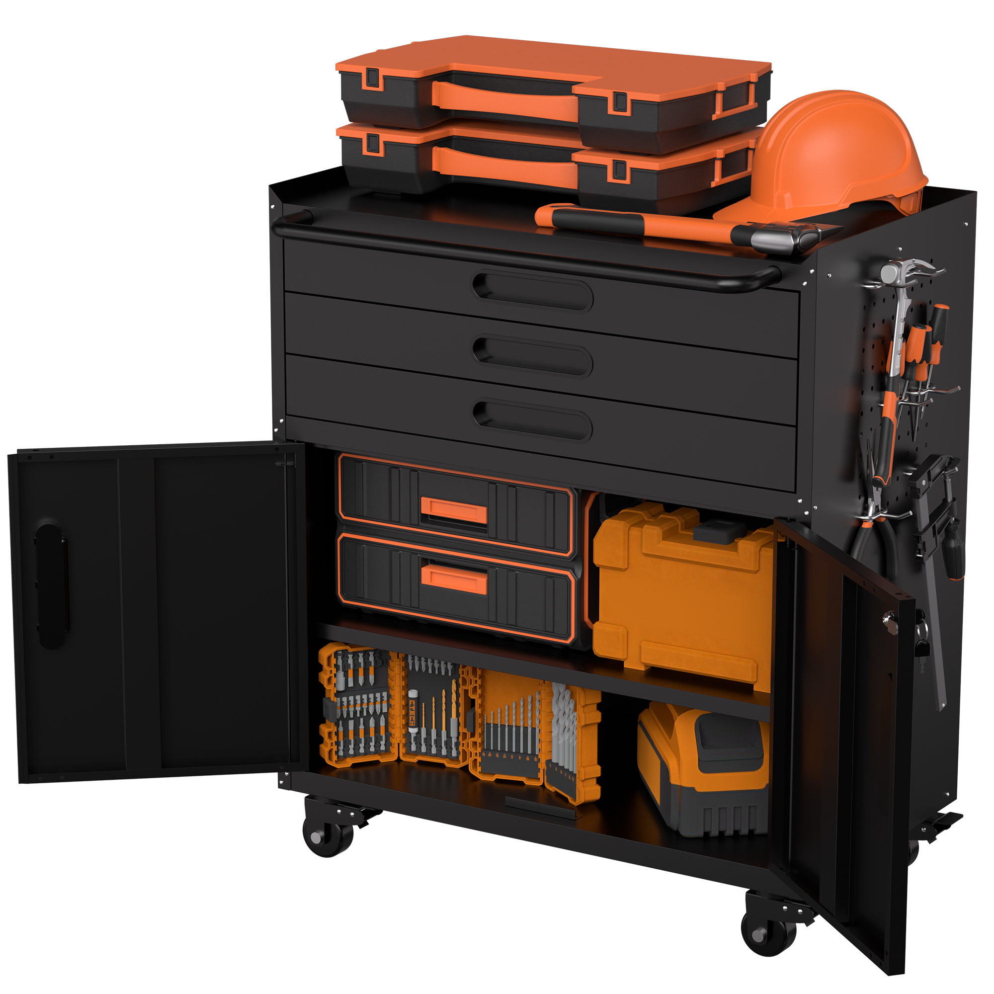Rolling Metal Tool Cabinet