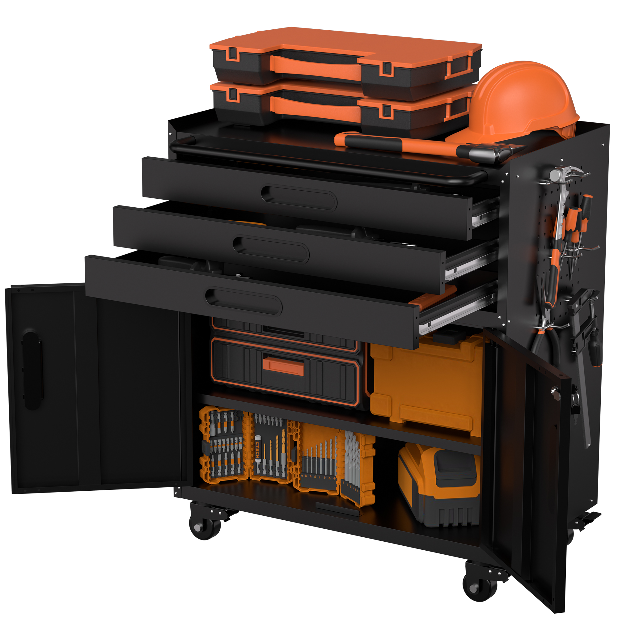 Rolling Metal Tool Cabinet