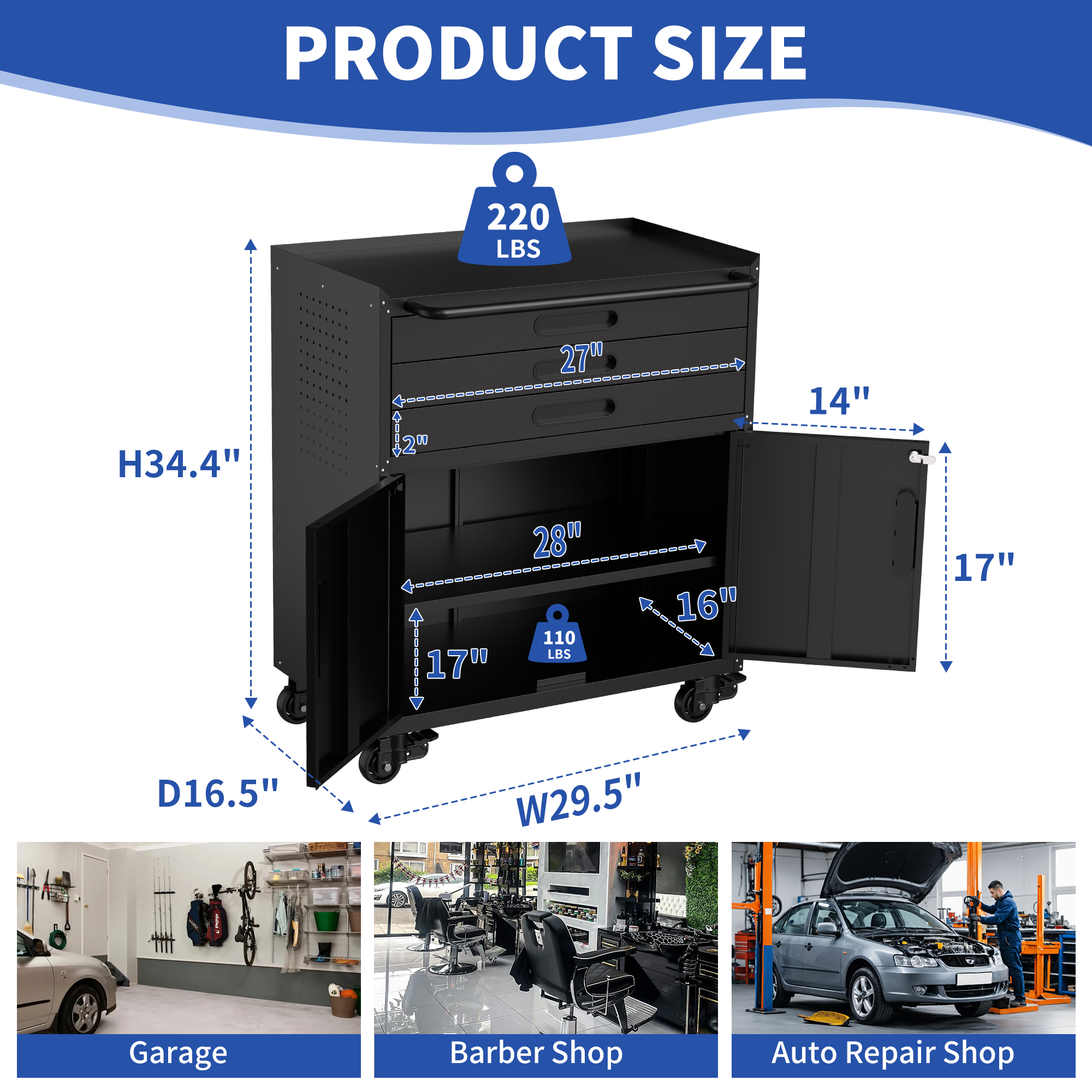 Rolling Metal Tool Cabinet