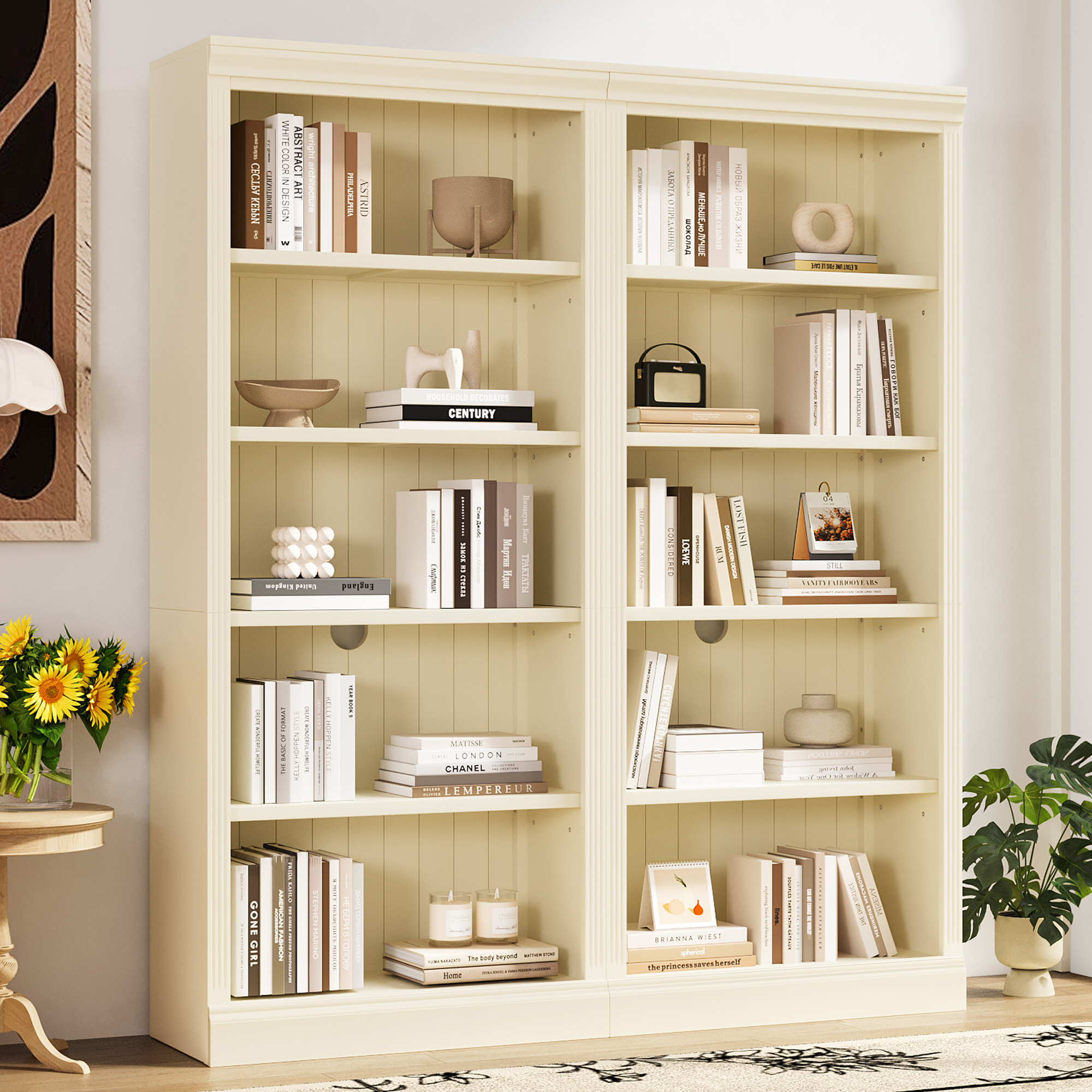 Wood Bookcase Suite 5-Tier Adjustable