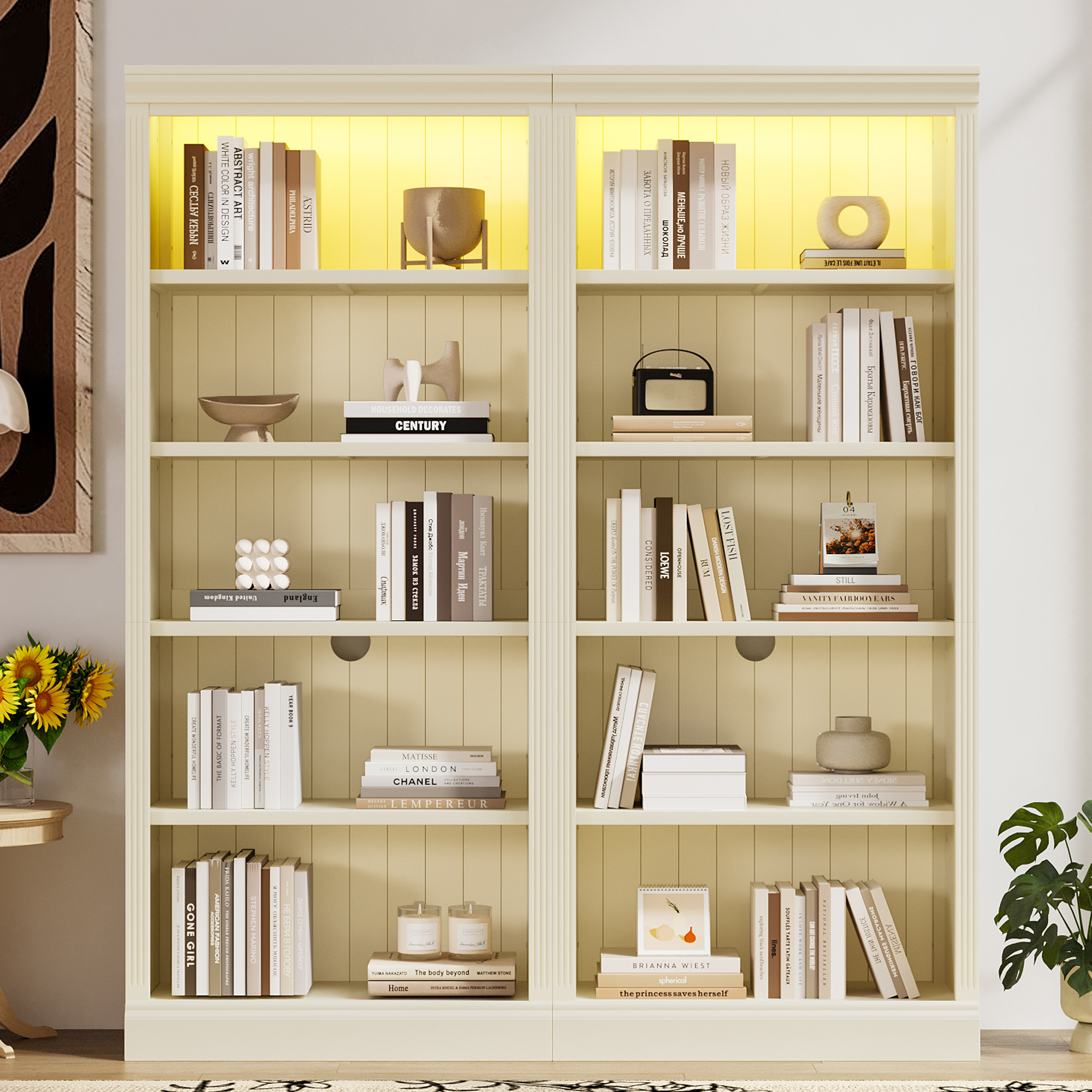 Wood Bookcase Suite 5-Tier Adjustable