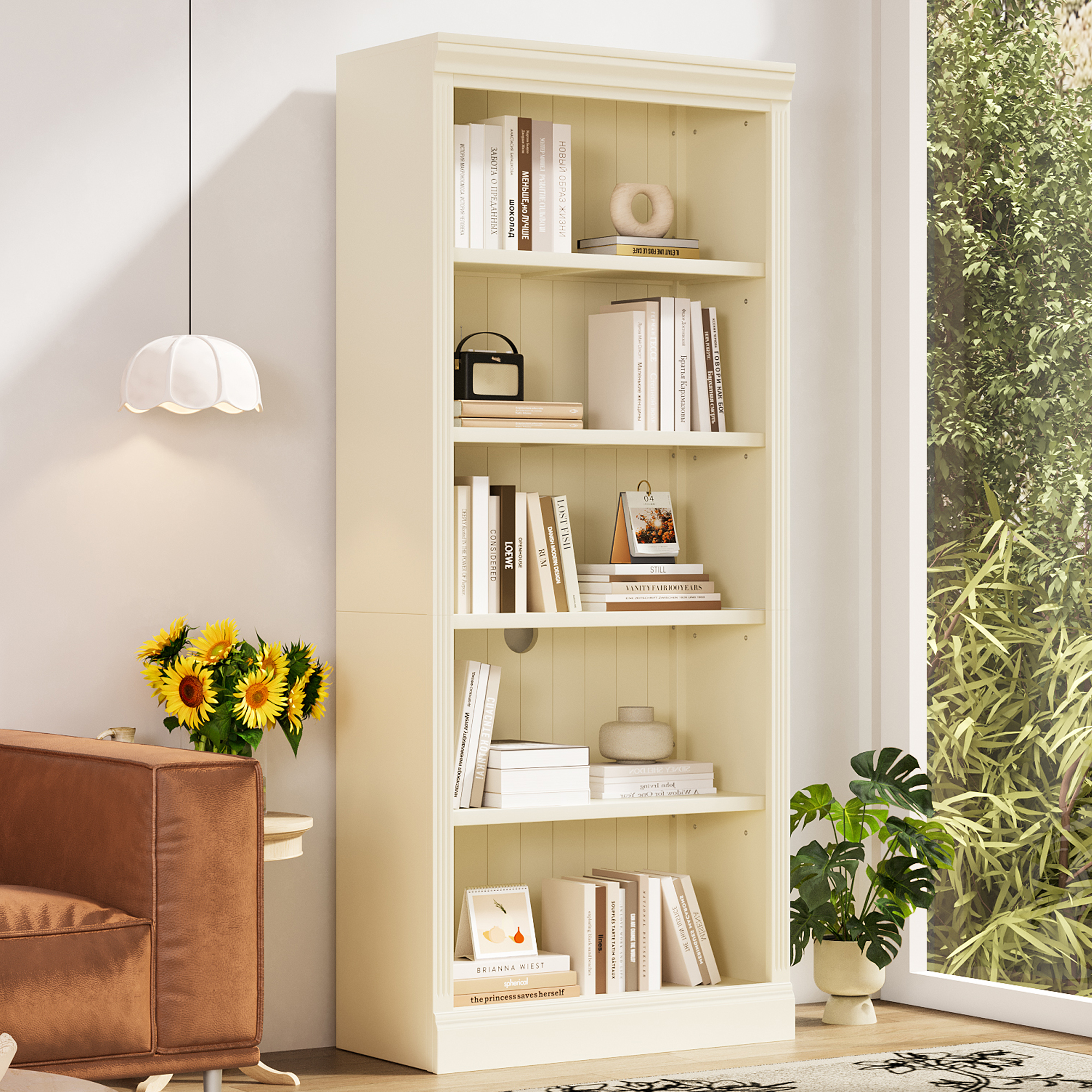 Wood Bookcase Suite 5-Tier Adjustable