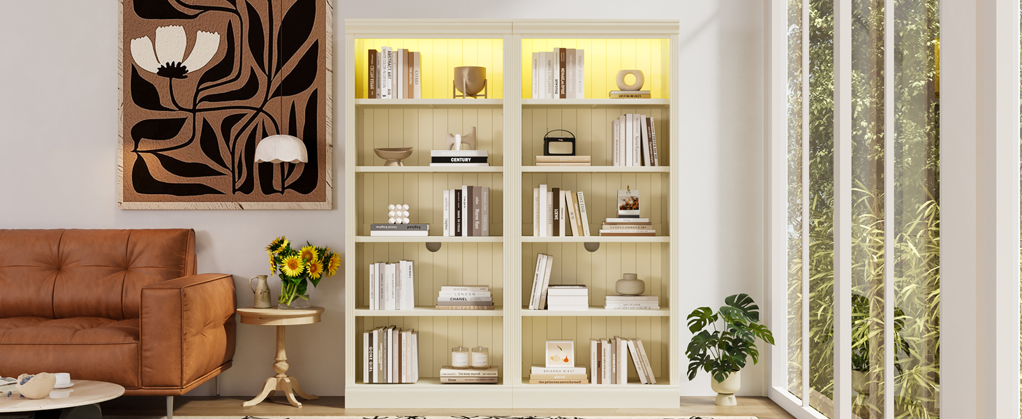 Wood Bookcase Suite 5-Tier Adjustable