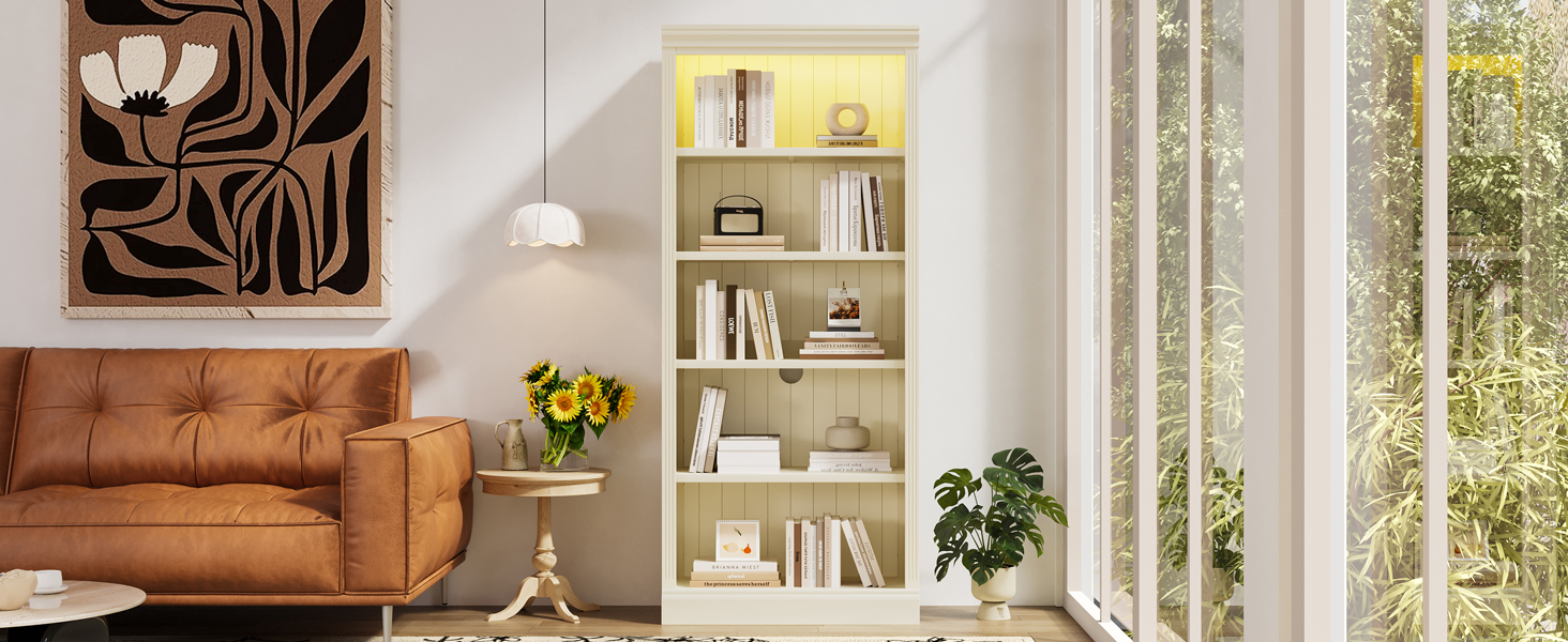 Wood Bookcase Suite 5-Tier Adjustable
