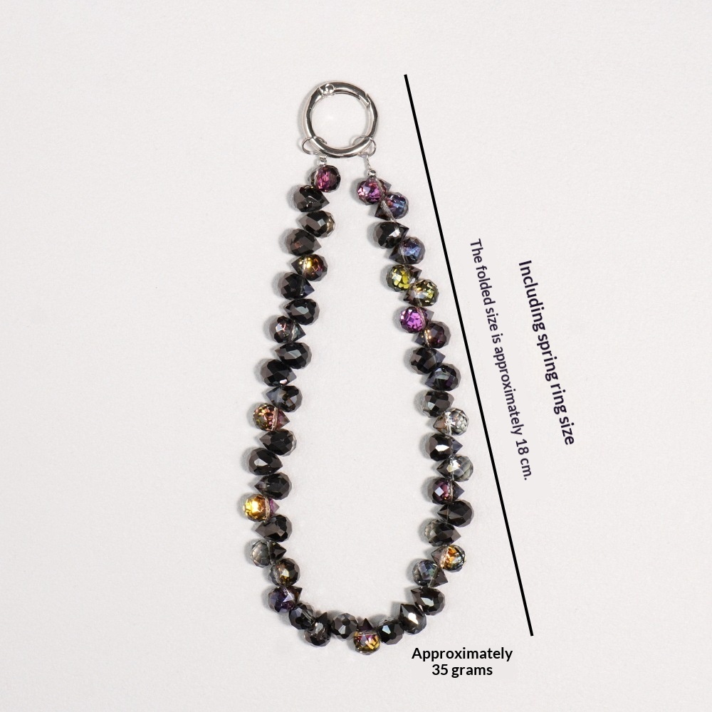 Crystal Phone Charm, Beaded Chain Keychain