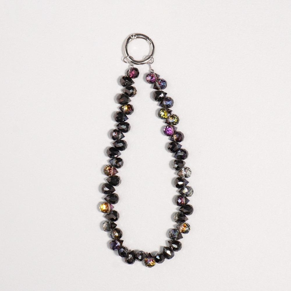 Crystal Phone Charm, Beaded Chain Keychain