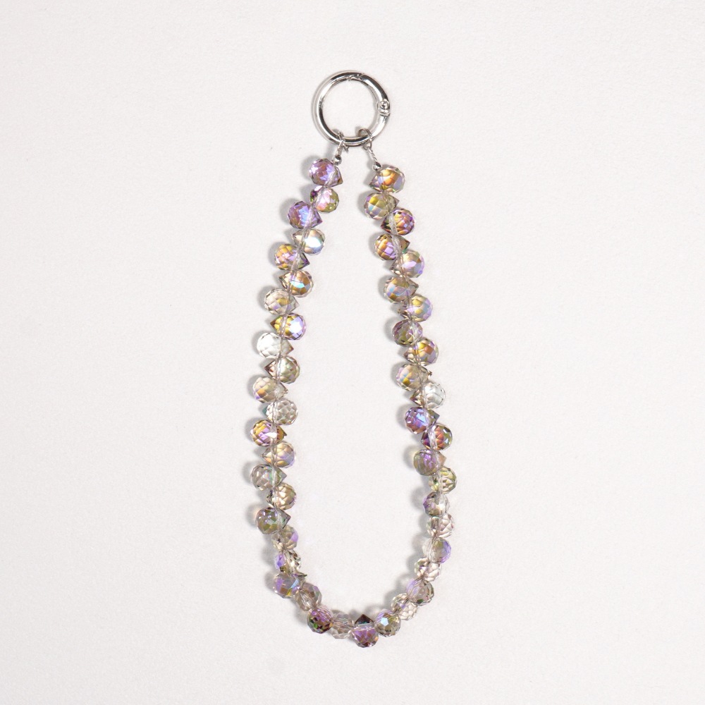 Crystal Phone Charm, Beaded Chain Keychain