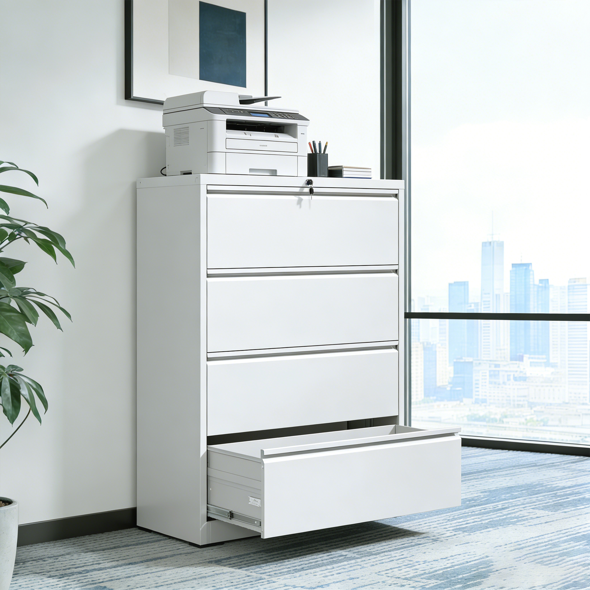 Lateral File Cabinet 4 Drawer Metal