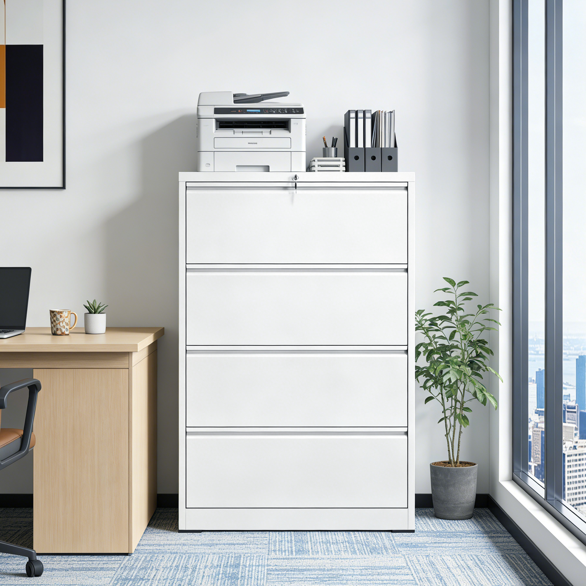 Lateral File Cabinet 4 Drawer Metal