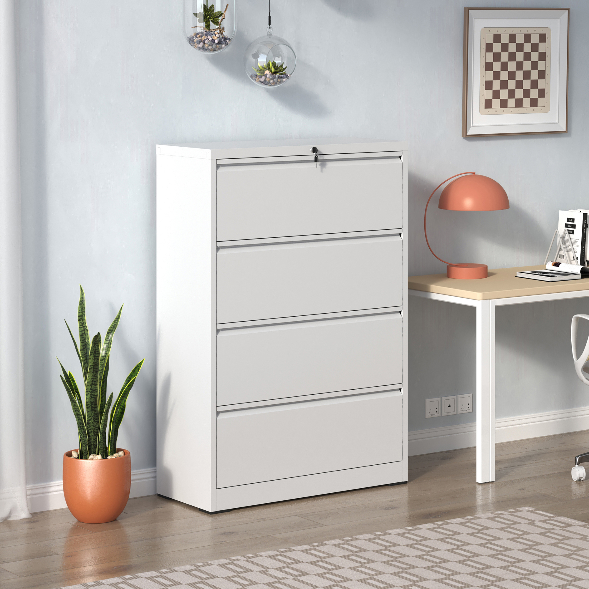 Lateral File Cabinet 4 Drawer Metal