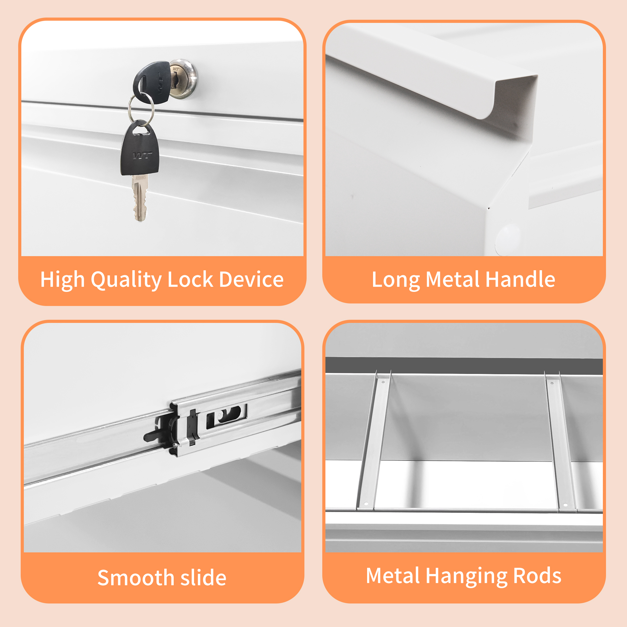 Lateral File Cabinet 4 Drawer Metal