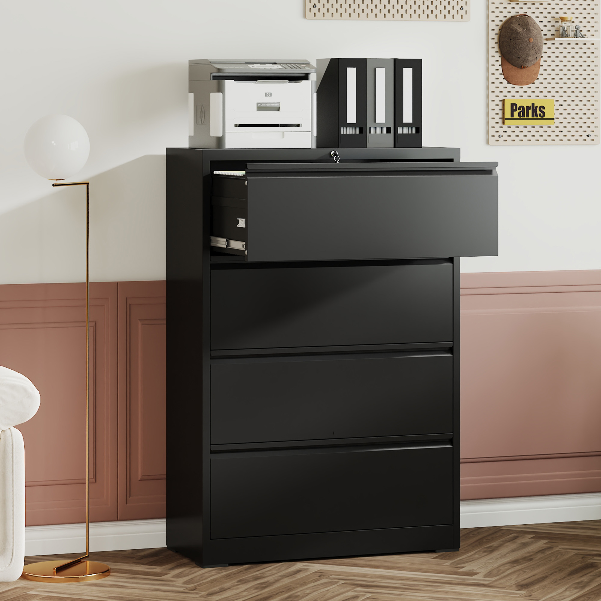 Lateral File Cabinet 4 Drawer Metal