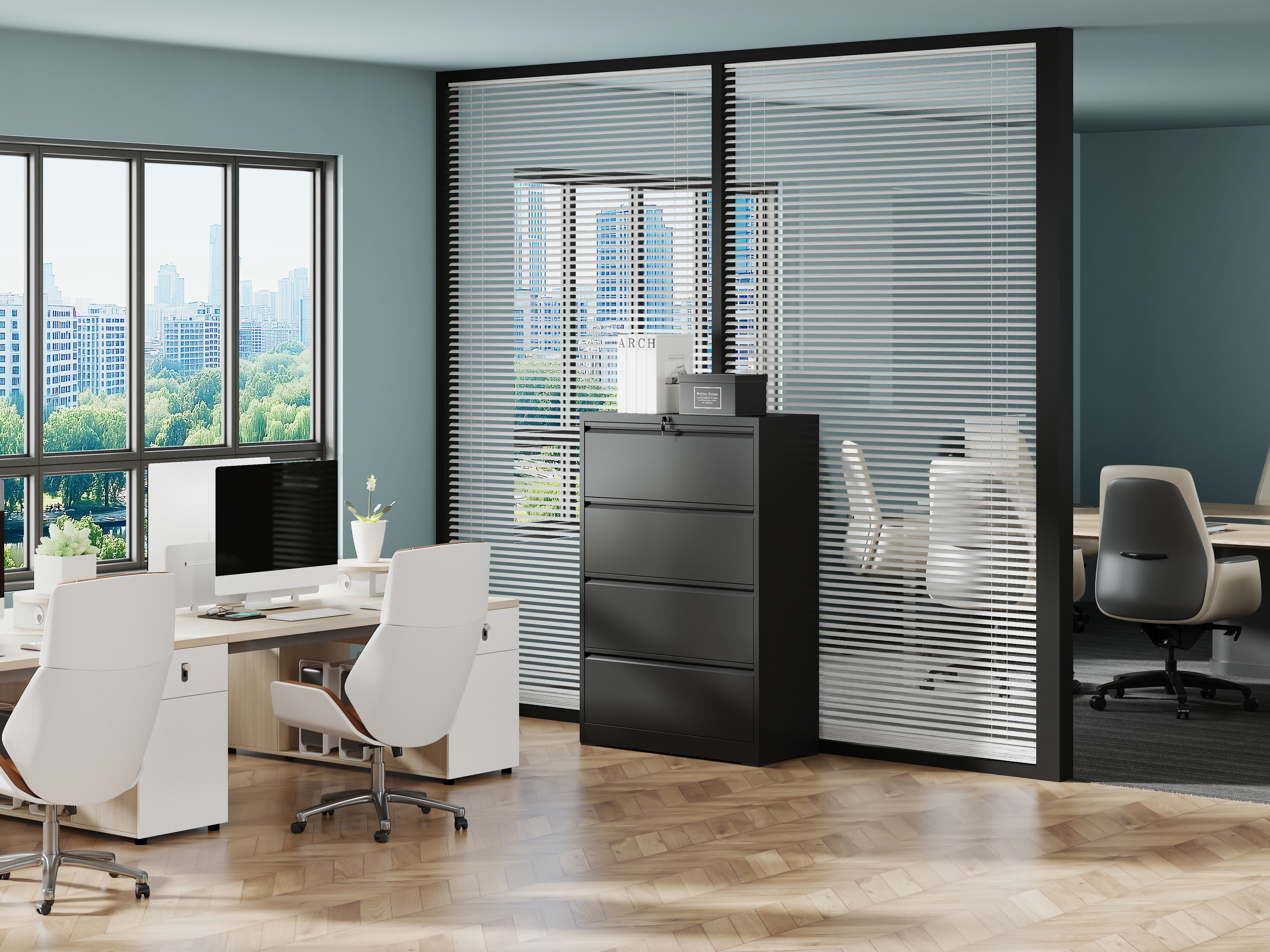 Lateral File Cabinet 4 Drawer Metal