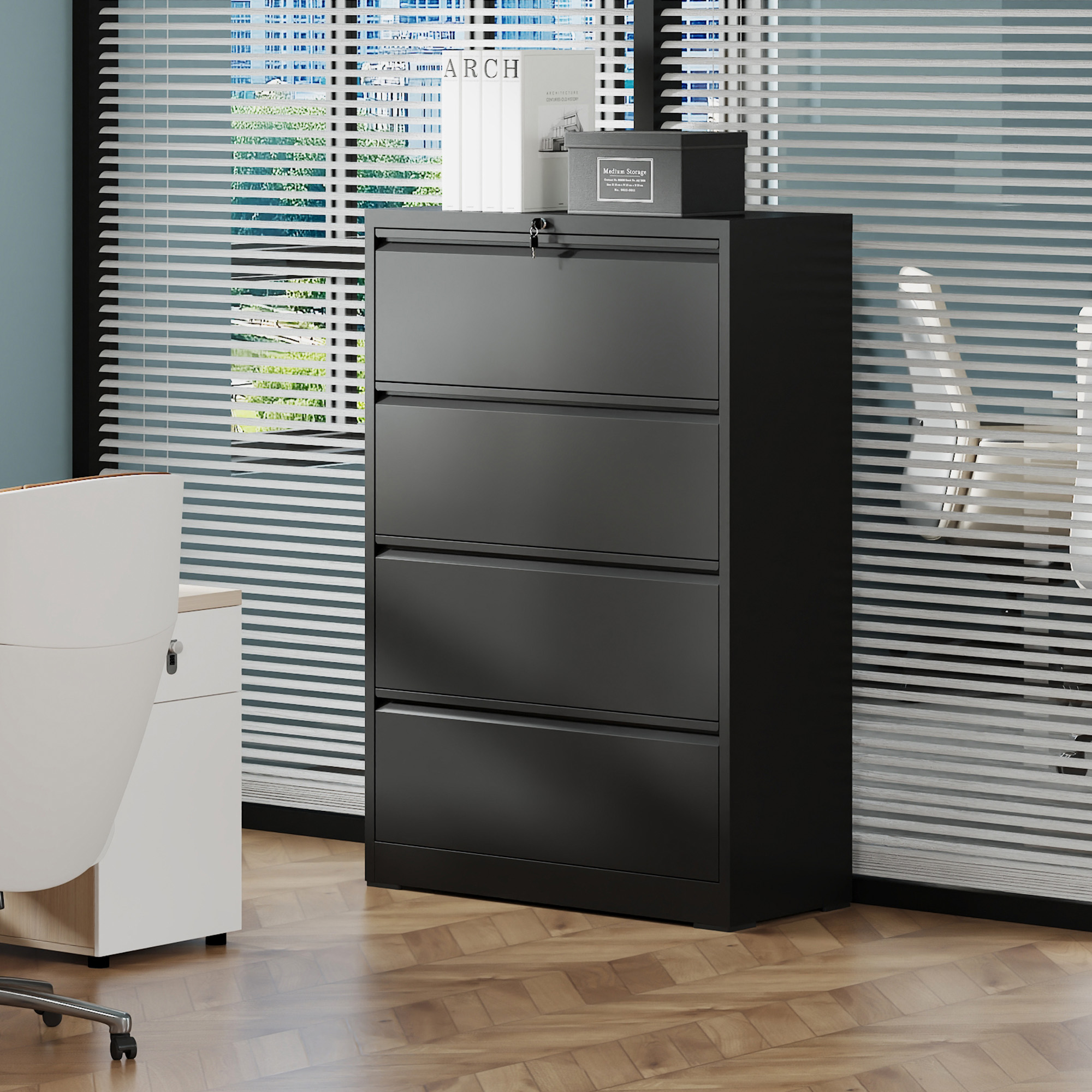 Lateral File Cabinet 4 Drawer Metal