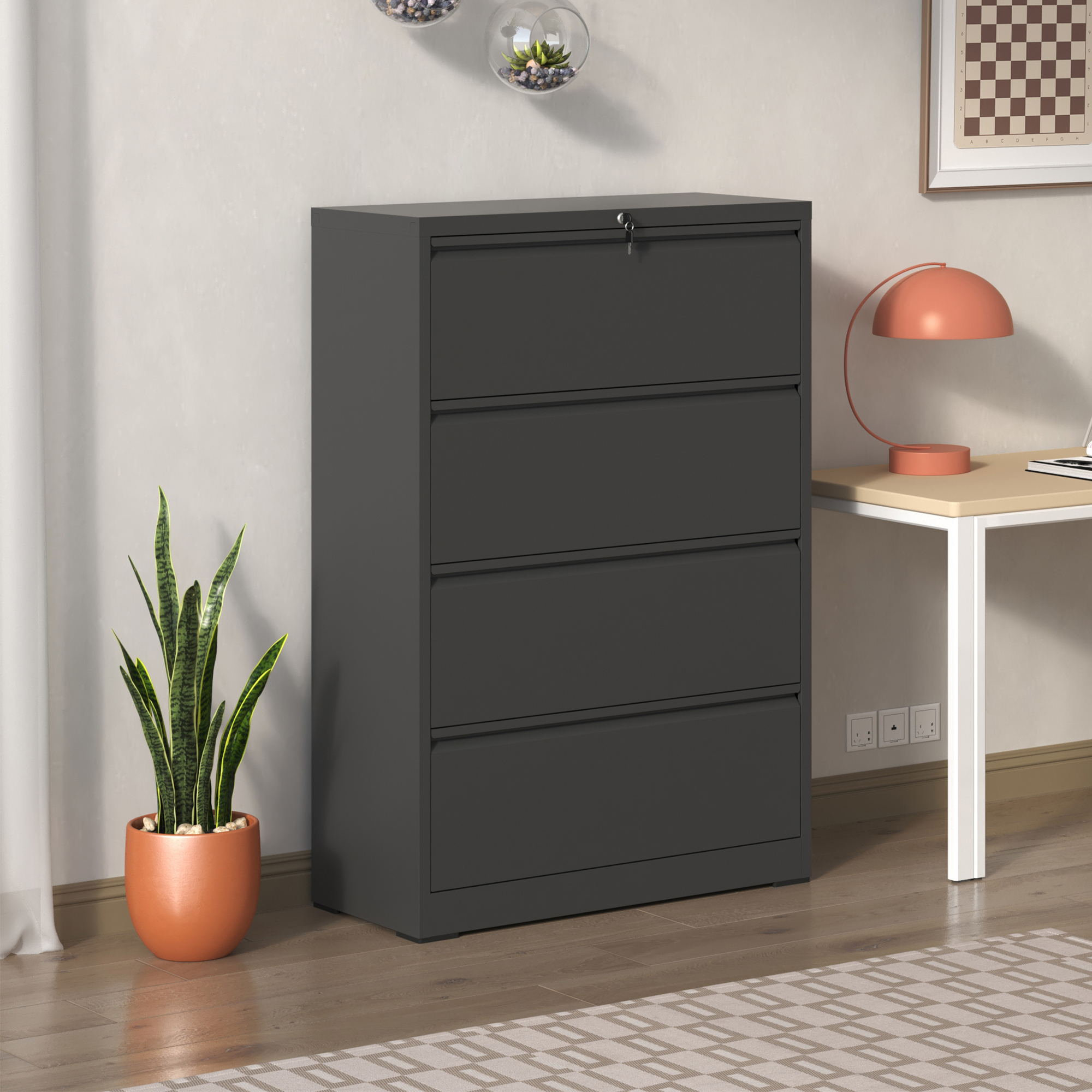 Lateral File Cabinet 4 Drawer Metal