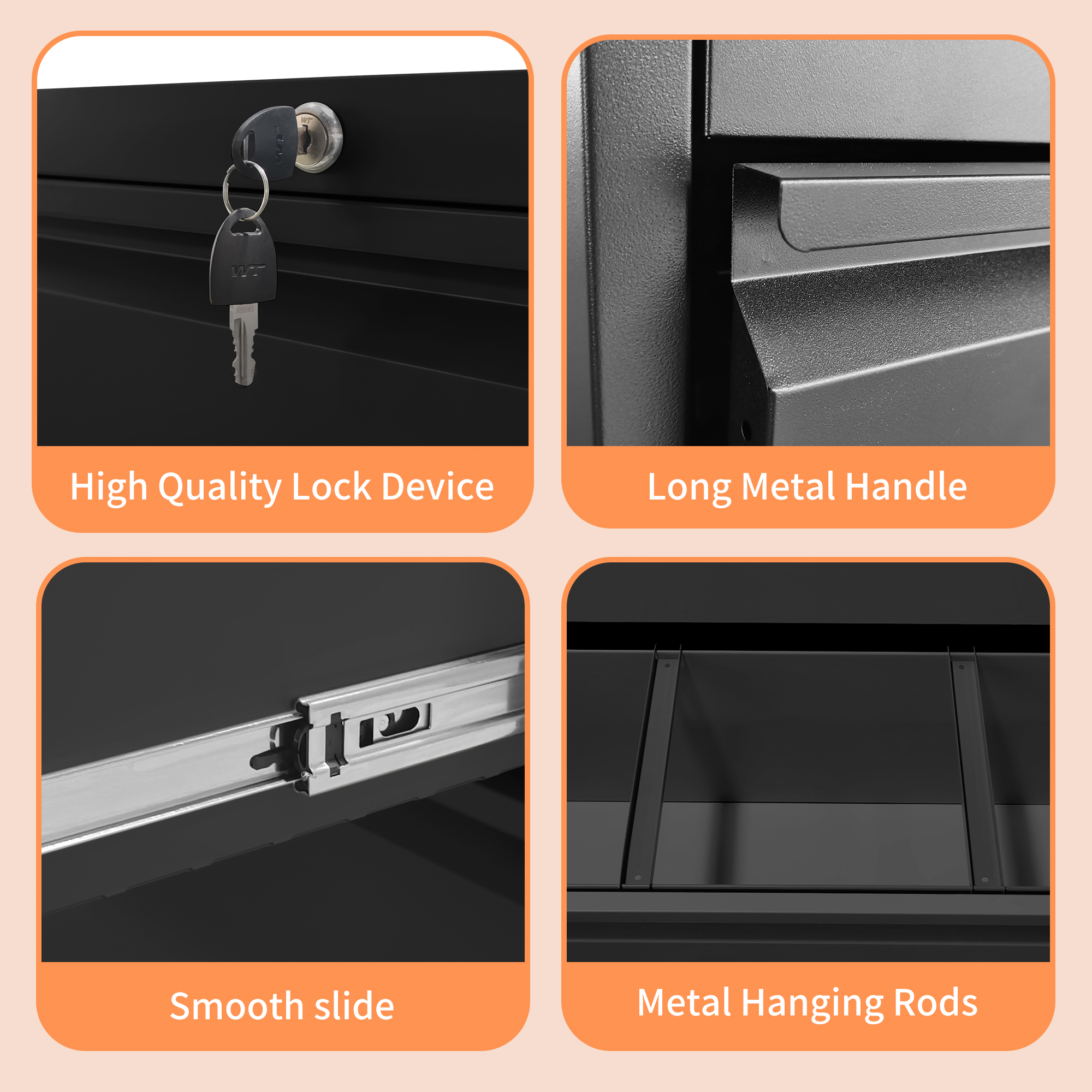 Lateral File Cabinet 4 Drawer Metal
